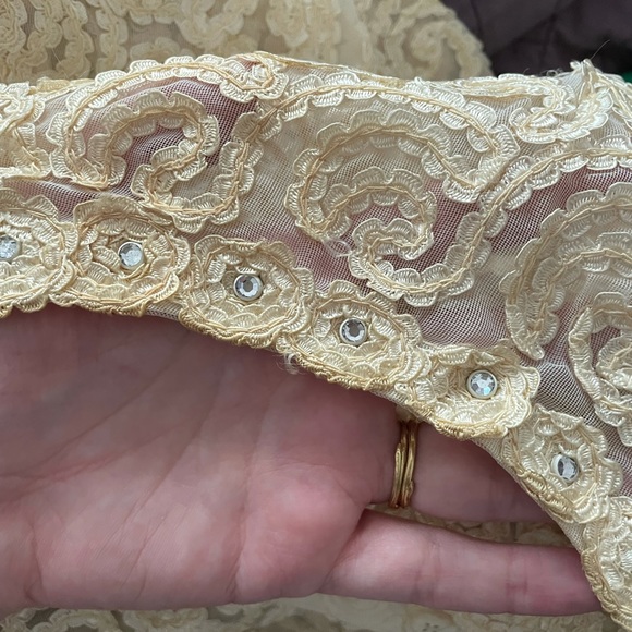 Vintage Cream Long Vest with Embellishments - Picture 5 of 5